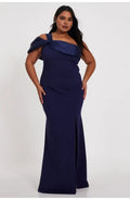 A-Line One Shoulder Sleeveless Floor-Length Plus Size Prom Dress