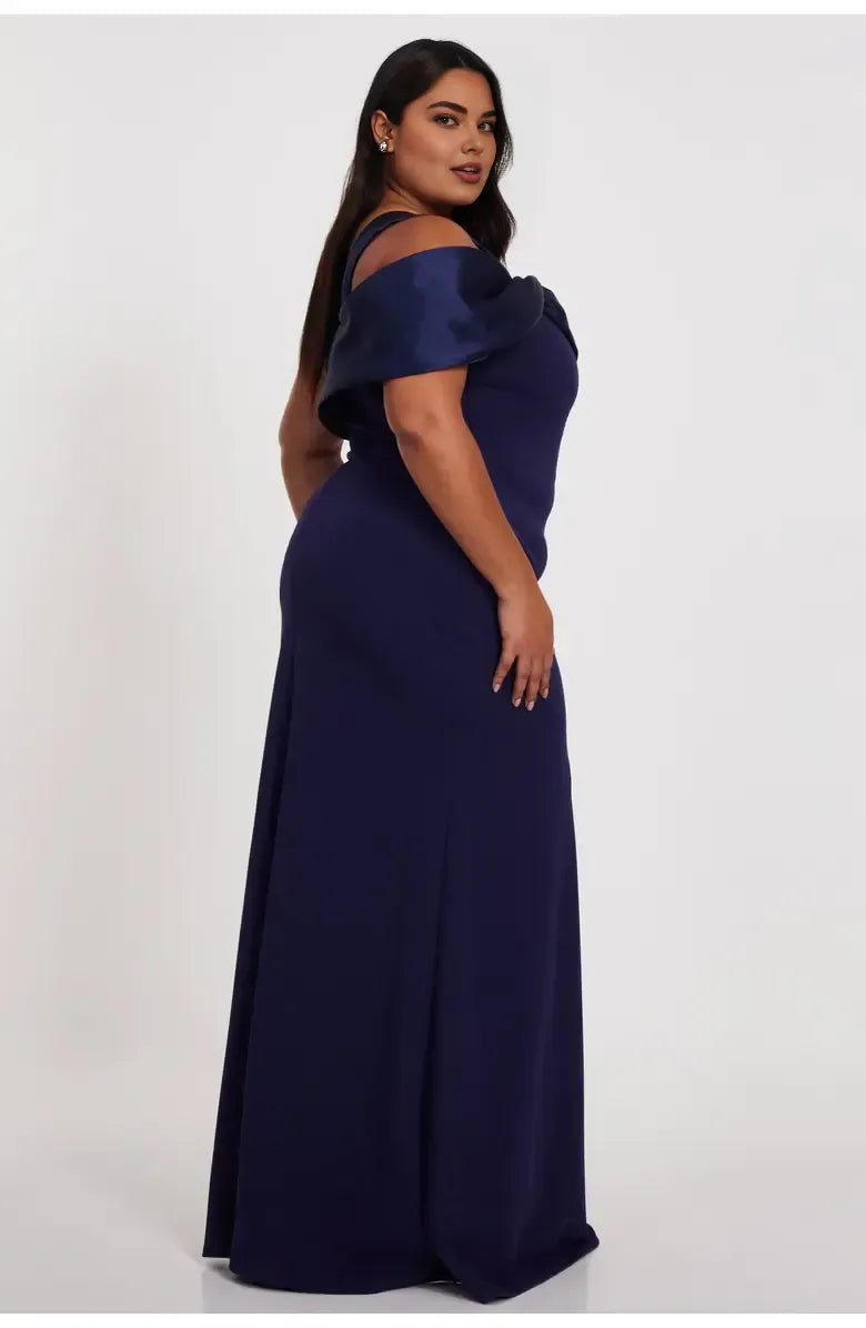 A-Line One Shoulder Sleeveless Floor-Length Plus Size Prom Dress