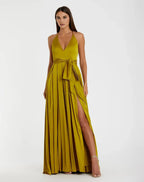 A-Line/Princess Halter Neck Sleeveless Backless Floor-Length Prom Dress