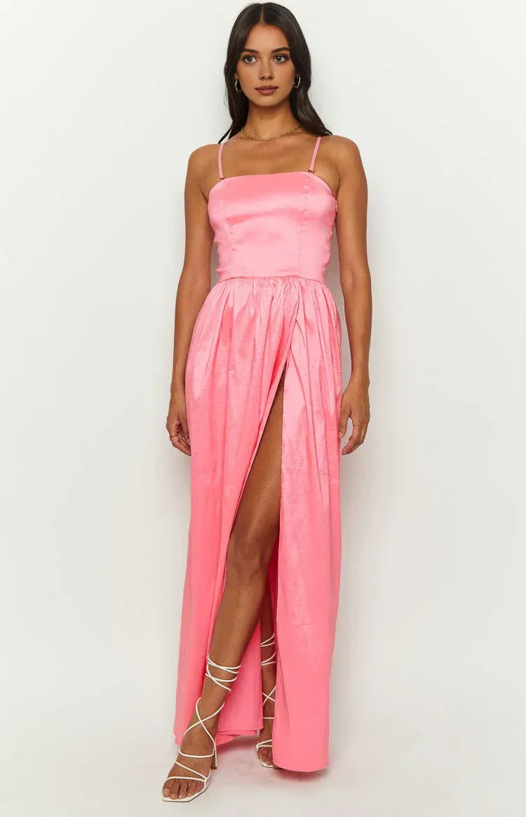 A-Line/Princess Off-the-Shoulder Sleeveless Backless Floor-Length Prom Dress