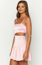 A-Line/Princess Spaghetti Straps Sleeveless Backless Above Knee Homecoming Dress