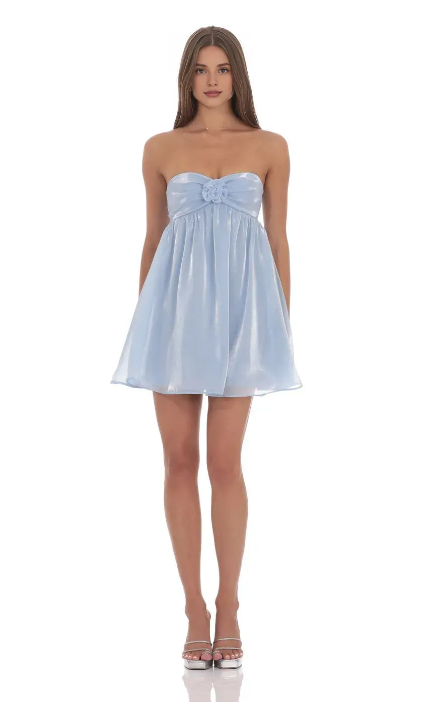 A-Line/Princess Strapless Sleeveless Backless Short-Mini Homecoming Dress