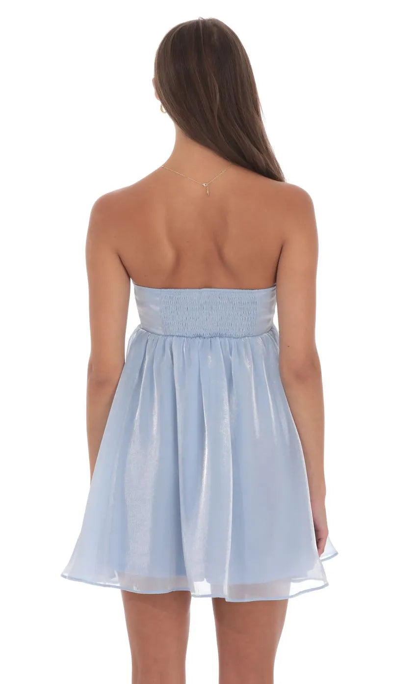 A-Line/Princess Strapless Sleeveless Backless Short-Mini Homecoming Dress