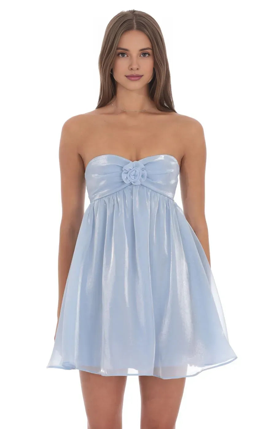 A-Line/Princess Strapless Sleeveless Backless Short-Mini Homecoming Dress