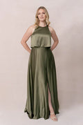 A-Line Scoop Neck Sleeveless Floor-Length Prom Dress