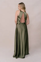 A-Line Scoop Neck Sleeveless Floor-Length Prom Dress