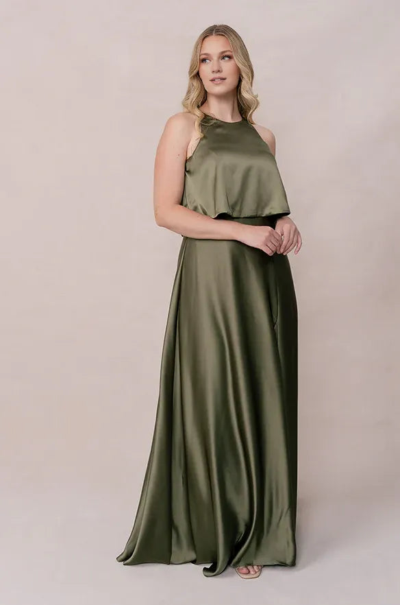 A-Line Scoop Neck Sleeveless Floor-Length Prom Dress