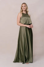 A-Line Scoop Neck Sleeveless Floor-Length Prom Dress