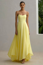 A-Line Spaghetti Straps Sleeveless Floor-Length Prom Dress