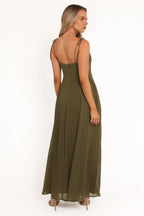 A-Line Spaghetti Straps Sleeveless Zipper Up Floor-Length Prom Dress