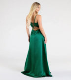 A-Line Square Neck Sleeveless Lace-Up Sweep/Brush Train Prom Dress