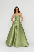 A-Line Strapless Sleeveless Floor-Length Prom Dress
