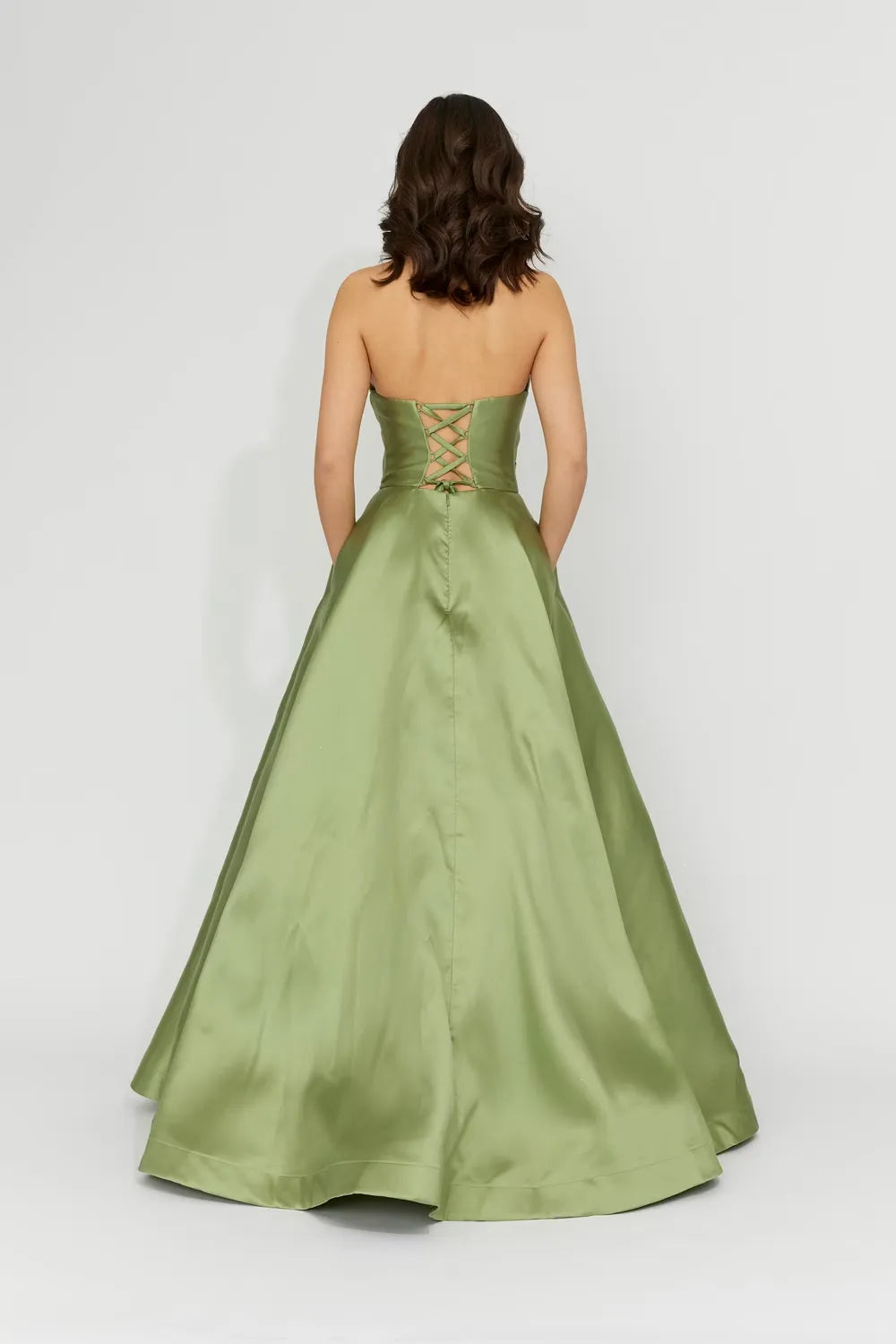 A-Line Strapless Sleeveless Floor-Length Prom Dress