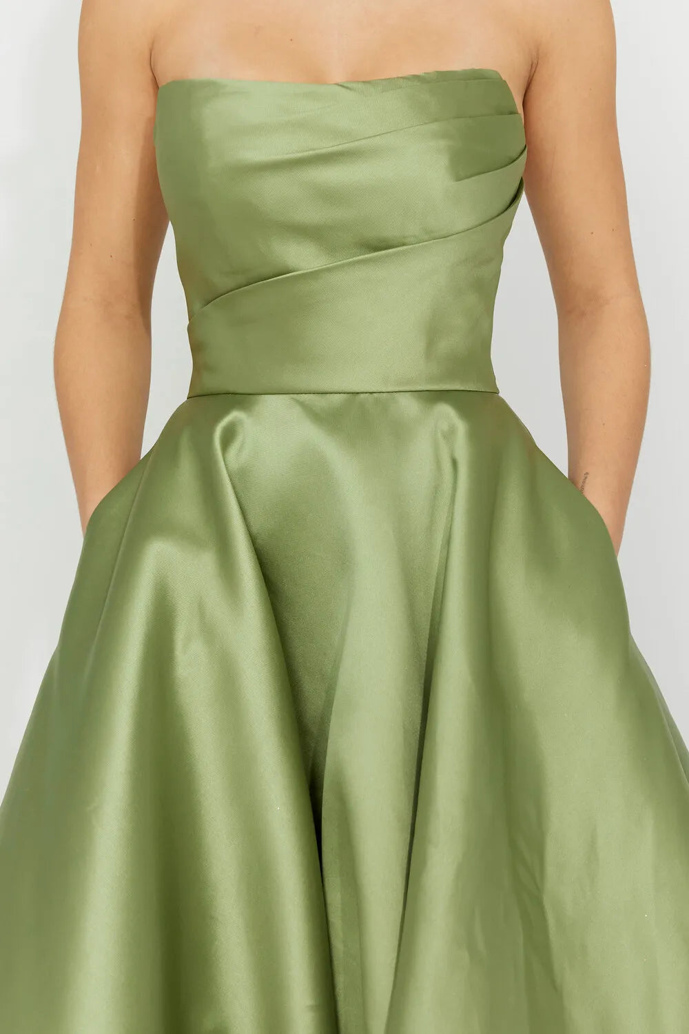 A-Line Strapless Sleeveless Floor-Length Prom Dress