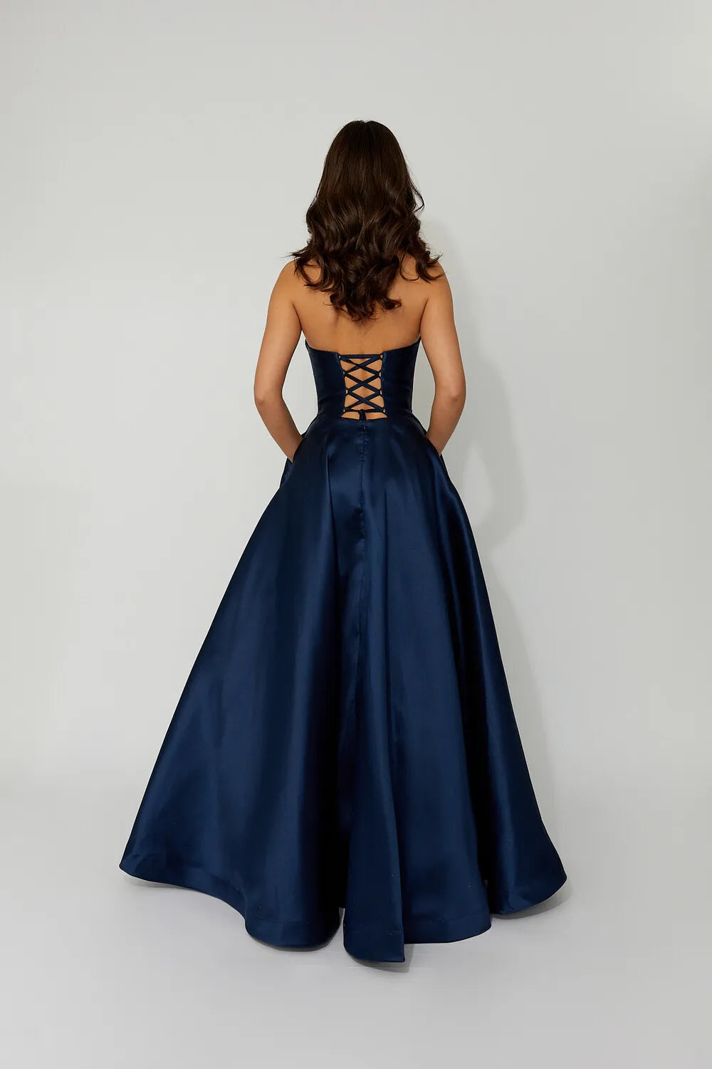 A-Line Strapless Sleeveless Floor-Length Prom Dress