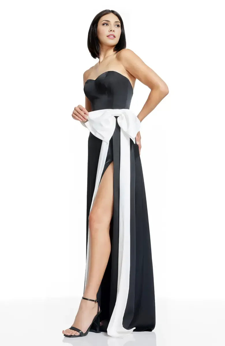 A-Line Strapless Sleeveless Floor-Length Prom Dress