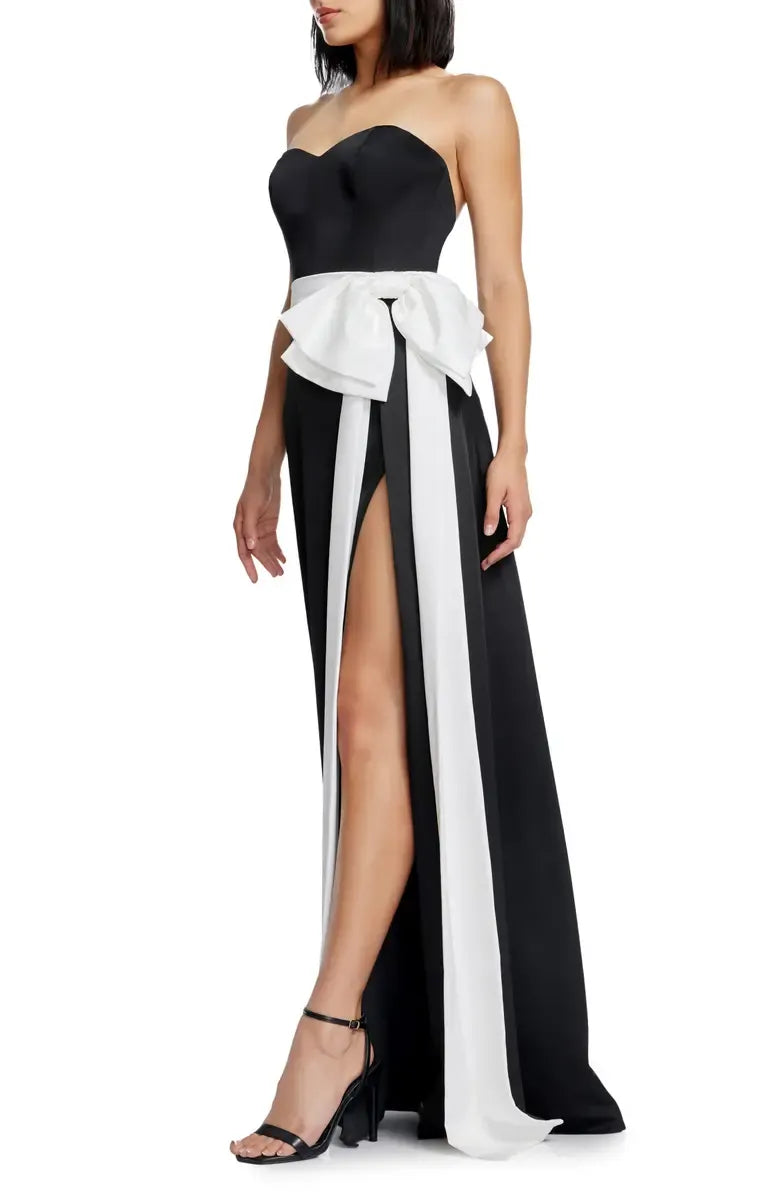 A-Line Strapless Sleeveless Floor-Length Prom Dress