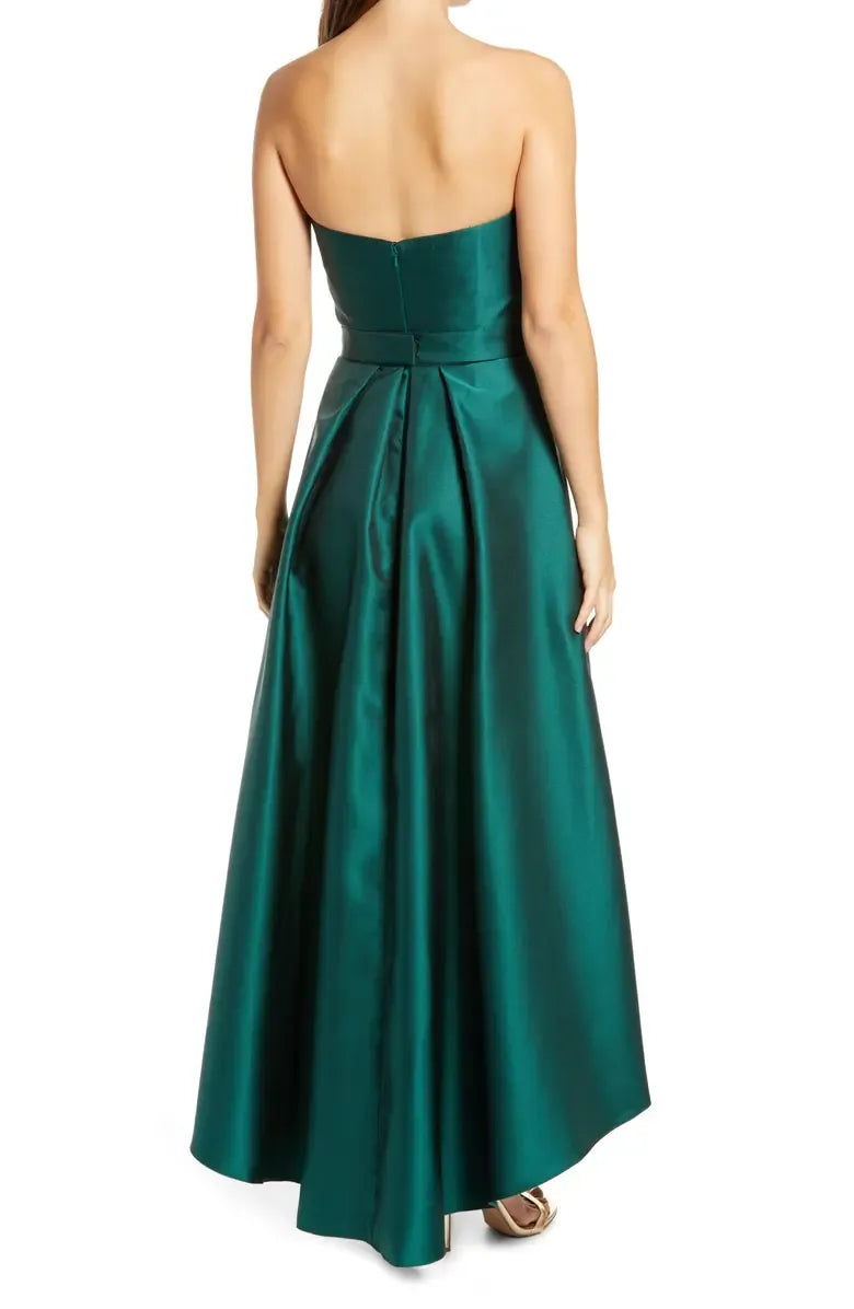 A-Line Strapless Sleeveless High/Low-Length Prom Dress