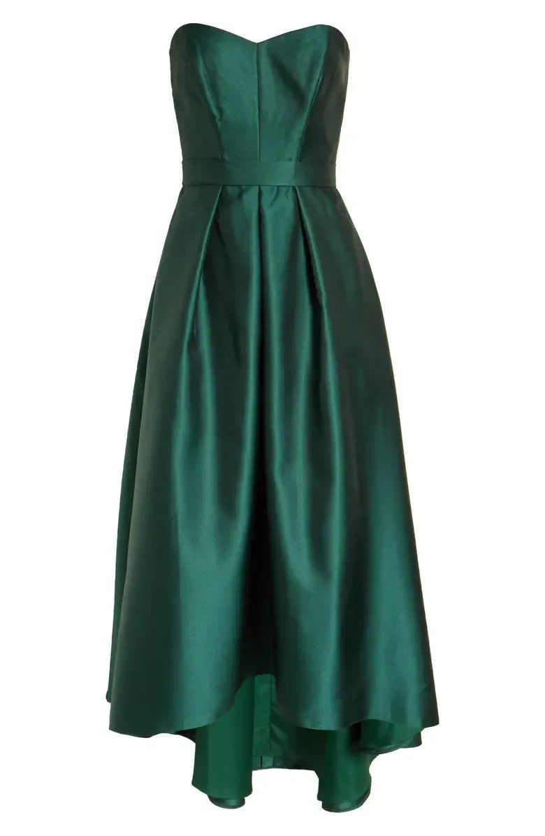 A-Line Strapless Sleeveless High/Low-Length Prom Dress