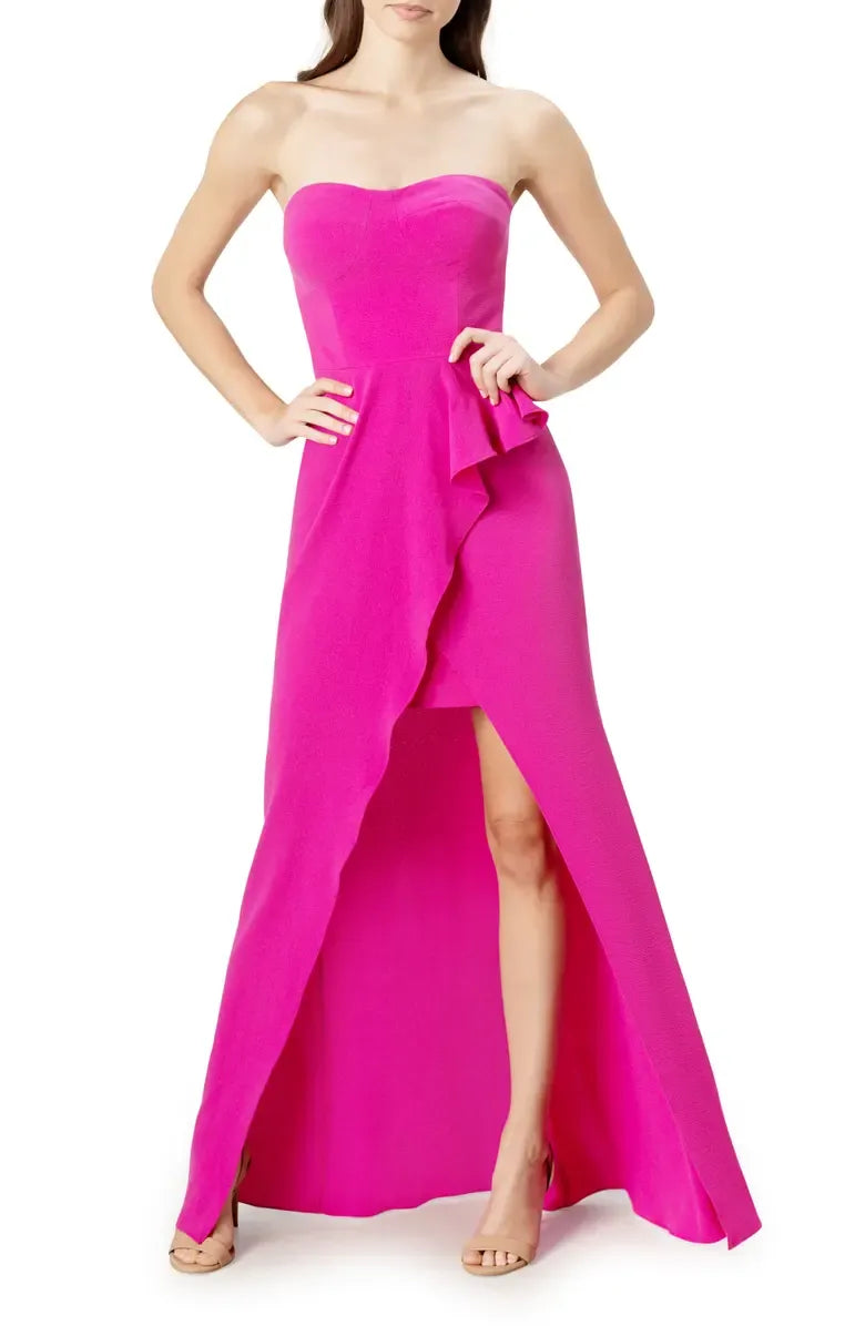 A-Line Strapless Sleeveless Zipper Up Floor-Length Prom Dress