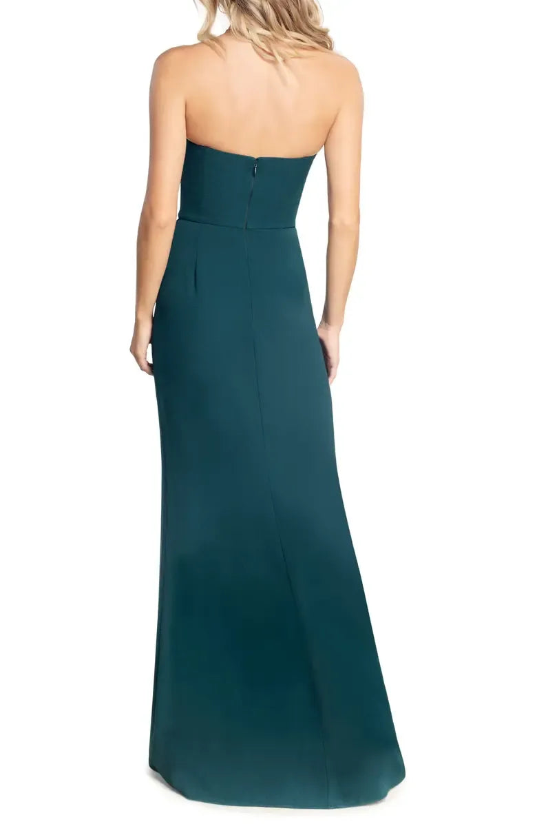 A-Line Strapless Sleeveless Zipper Up Floor-Length Prom Dress