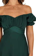 A-Line Sweetheart Neck Short Sleeve Tea-Length Prom Dress