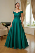 A-Line V-Neck Sleeveless Ruffles Floor-Length Mother of the Bride Dress