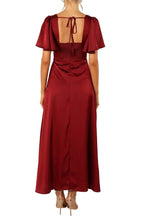A-Line V Neck Flutter Sleeve Floor-Length Prom Dress