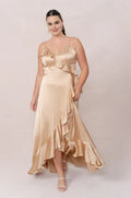 A-Line V Neck Sleeveless Floor-Length Plus Size Prom Dress