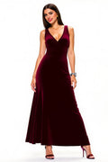 A-Line V Neck Sleeveless Floor-Length Prom Dress