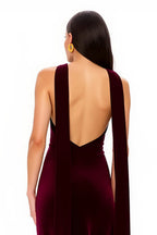 A-Line V Neck Sleeveless Floor-Length Prom Dress