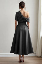 A Line One Shoulder Sleeveless Backless Ankle-Length Mother of the Bride Dress