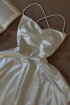 A Line/Princess Spaghetti Straps Sleeveless Criss Cross Back Short-Mini Homecoming Dress