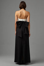 A Line Strapless Sleeveless Backless Floor-Length Evening Dress