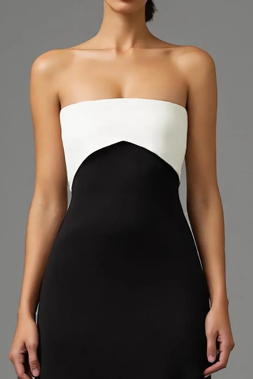 A Line Strapless Sleeveless Backless Floor-Length Evening Dress