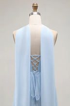 A Line Strapless Sleeveless Pleated Floor-Length Prom Dress