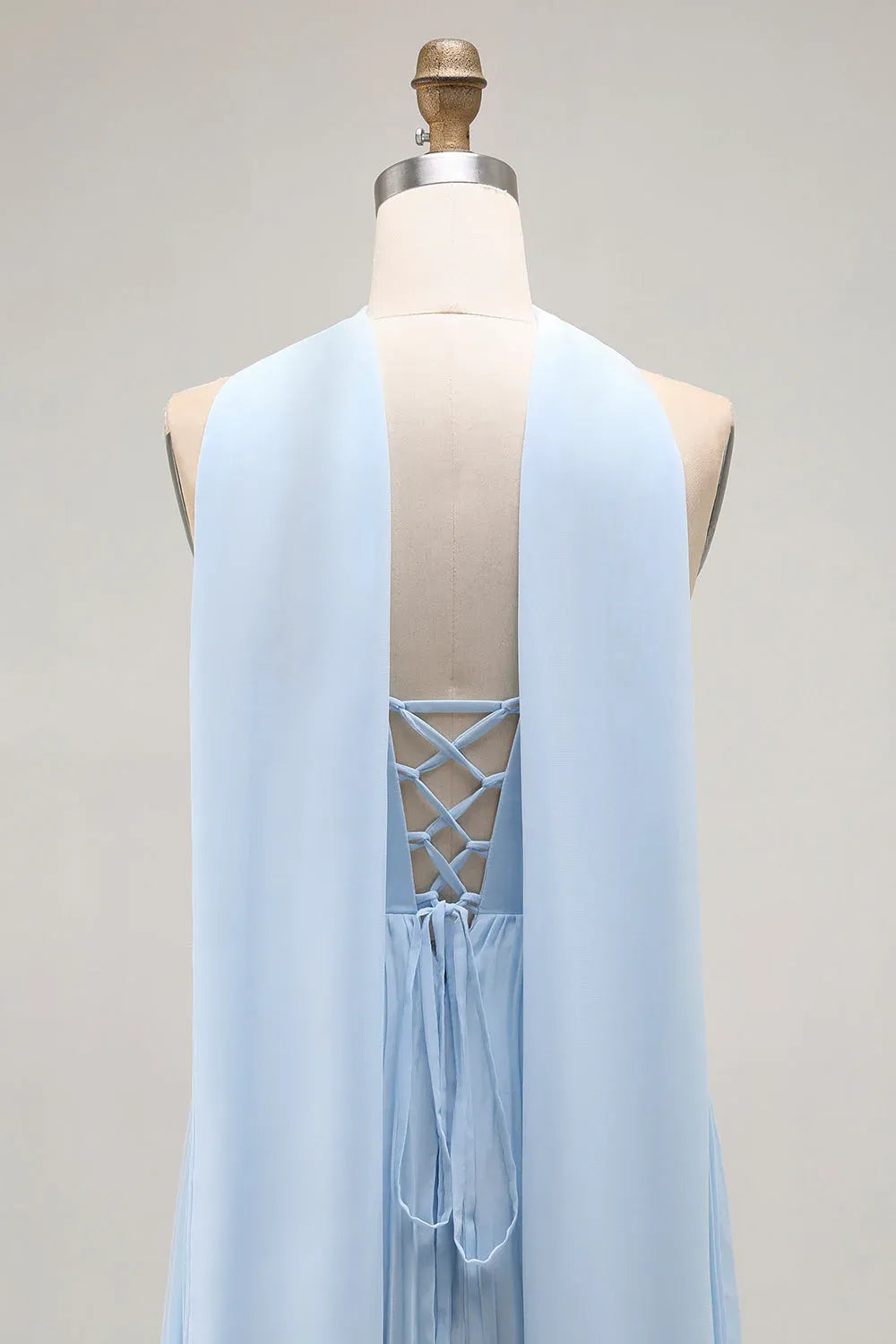 A Line Strapless Sleeveless Pleated Floor-Length Prom Dress