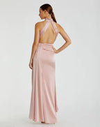 Bodice High Neck Sleeveless Open Back Floor-Length Prom Dress