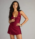 Bodycon Cowl Halter Neck Sleeveless Open Back Short-Mini Homecoming Dresses