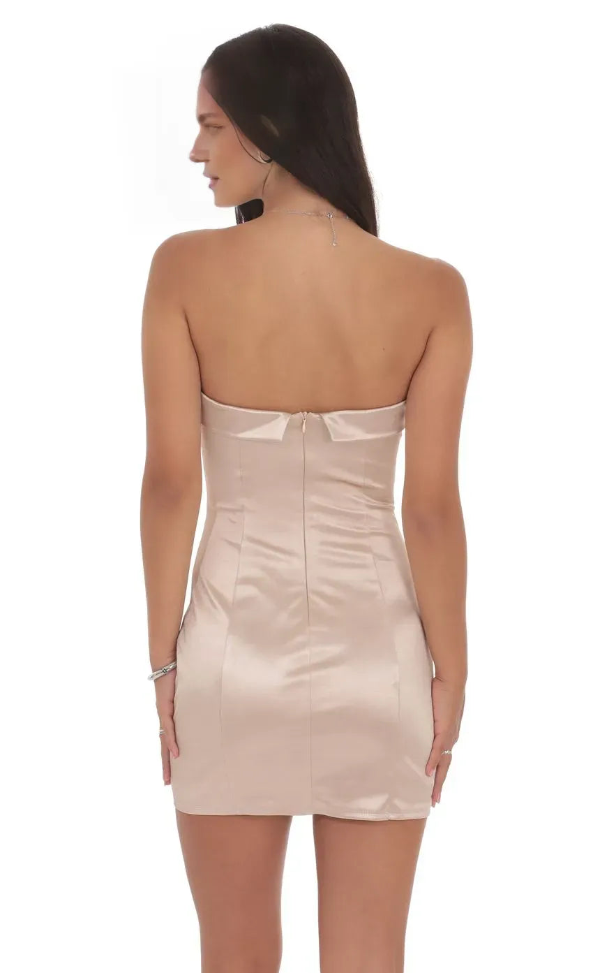 Bodycon Strapless Sleeveless Zipper Up Short-Mini Homecoming Dress