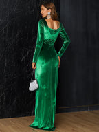 Bodycon Sweatheart Neck Long Sleeve Backless Floor-Length Prom Dress