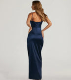 Column Cowl Neck Sleeveless Zipper Up Floor-length Prom Dress