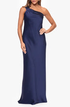 Column One-Shoulder Sleeveless Floor-Length Prom Dress