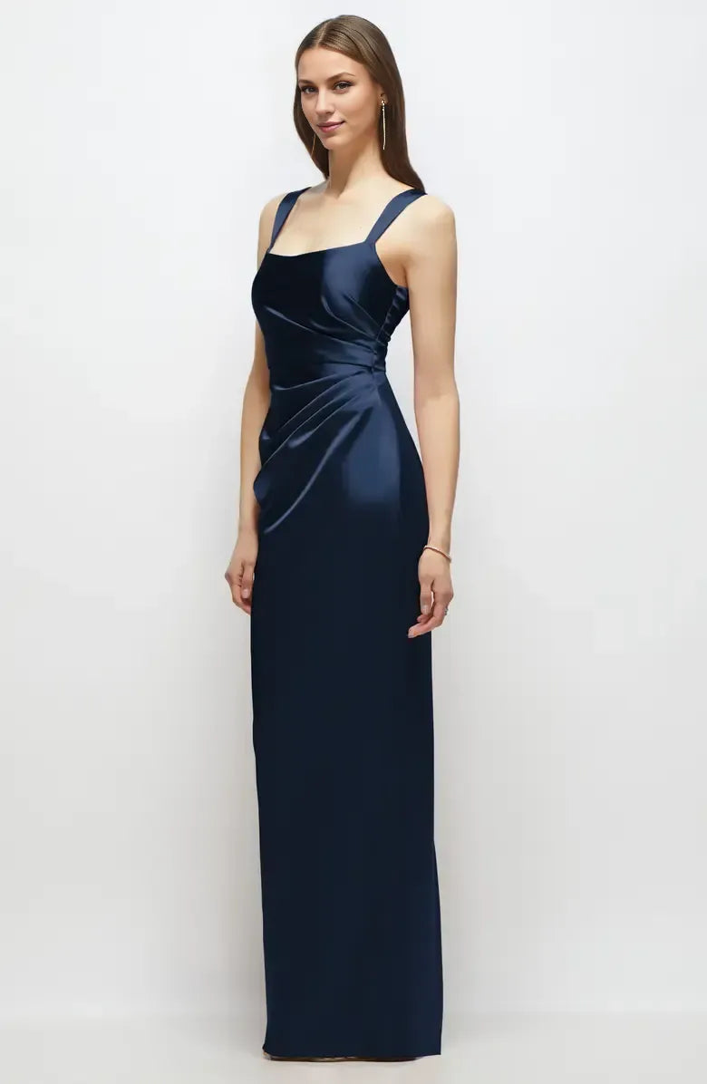 Column Square-neck Sleeveless Floor-Length Prom Dress