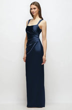 Column Square-neck Sleeveless Floor-Length Prom Dress