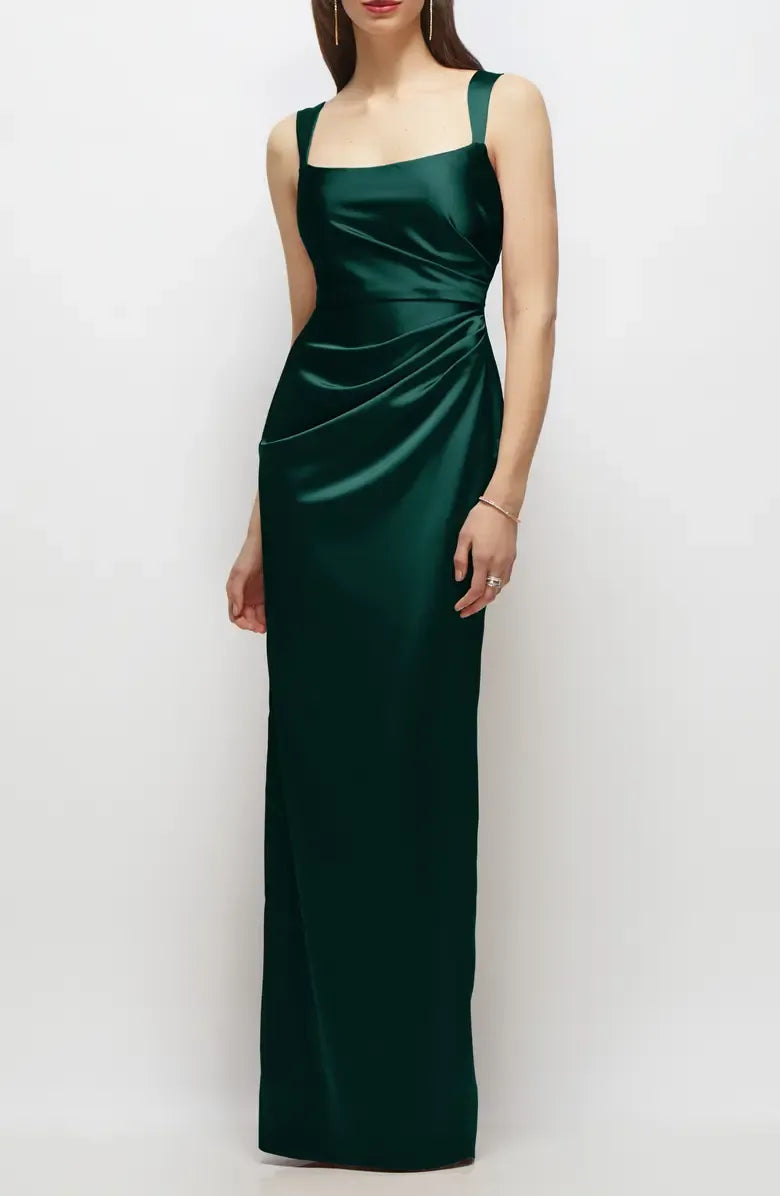 Column Square-neck Sleeveless Floor-Length Prom Dress