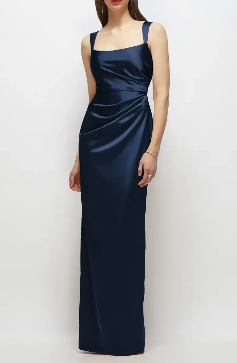 Column Square-neck Sleeveless Floor-Length Prom Dress