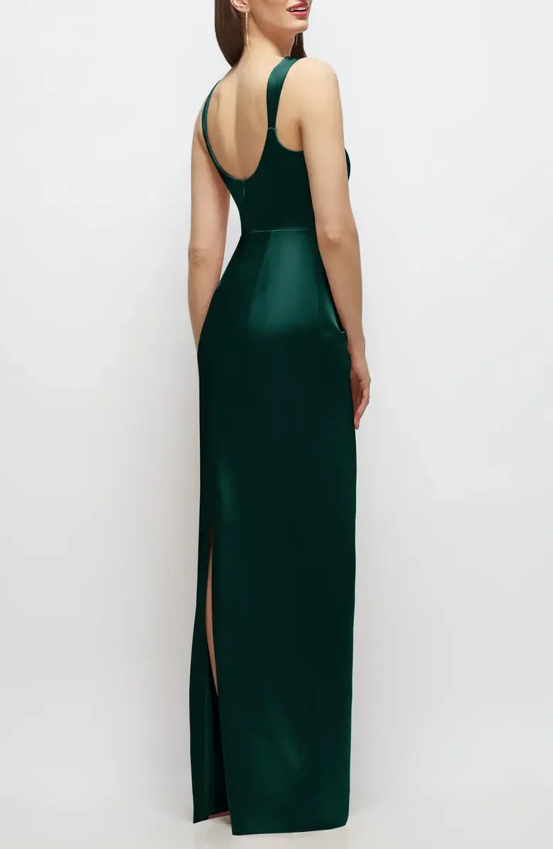 Column Square-neck Sleeveless Floor-Length Prom Dress