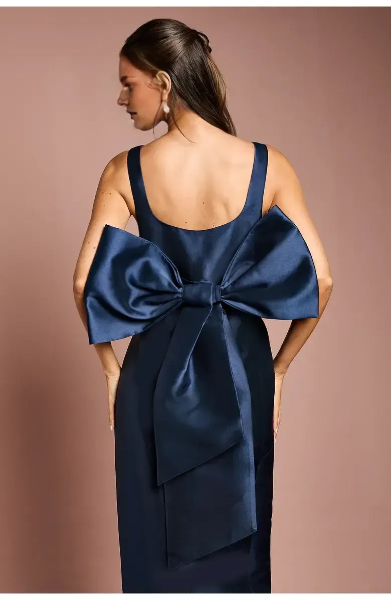 Column Square Neck Sleeveless Floor-Length Prom Dress