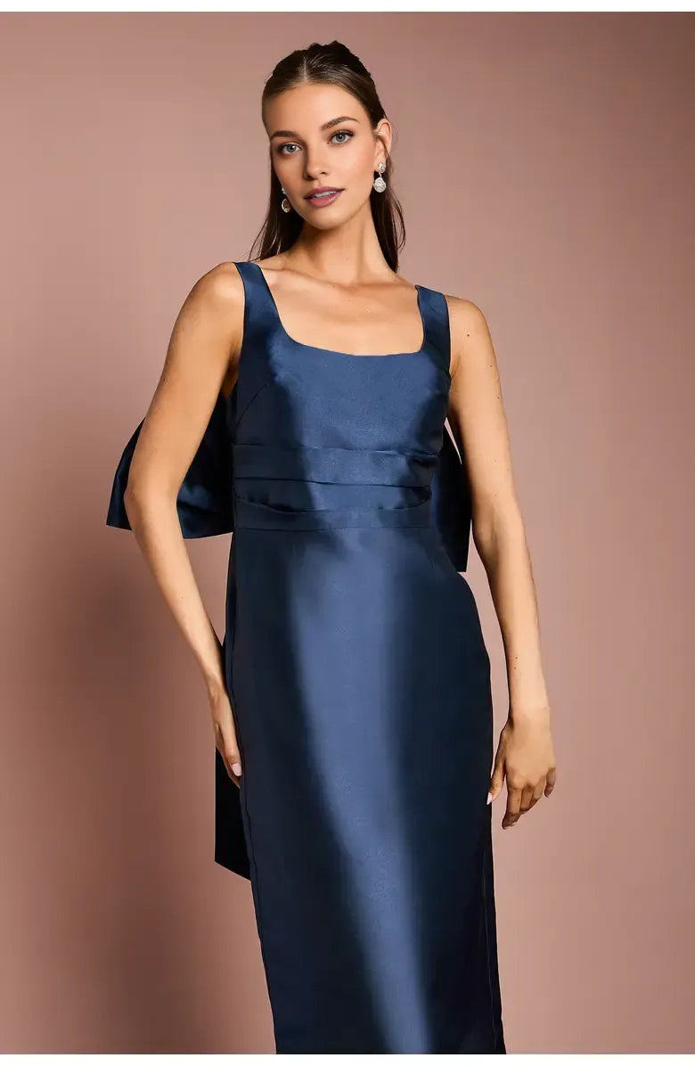 Column Square Neck Sleeveless Floor-Length Prom Dress